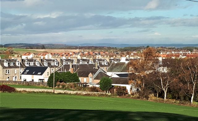 View from the Seggie Estate to the older housing on River Terrace and Innerbridge Street to the newer houses in the Toll Road area